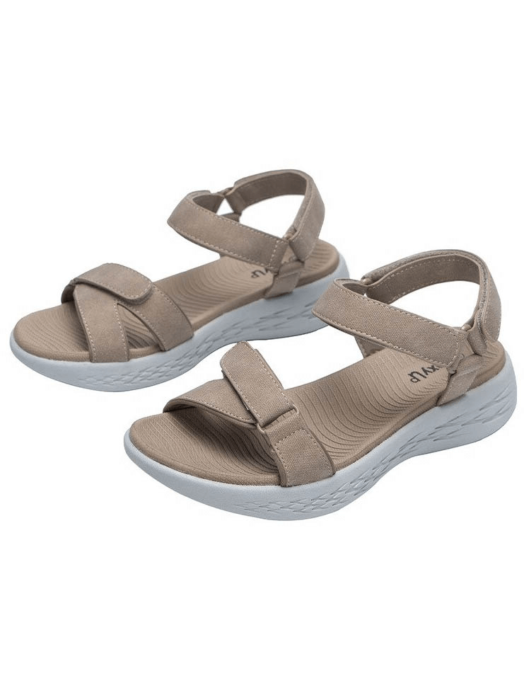 Stylish soft sole wedge open sandals for women, perfect for sports and casual wear. Comfortable mesh upper and durable rubber outsole.